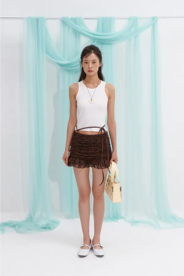 CROSS LACE TOP (WH)