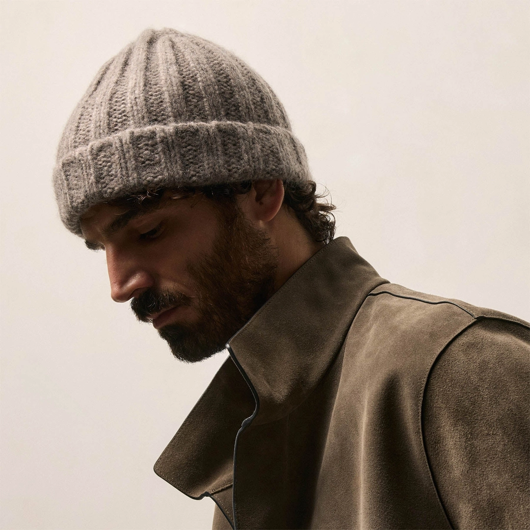 제임스펄스 Lightweight Textured Cashmere Beanie - Beige Melange 상품 이미지 3