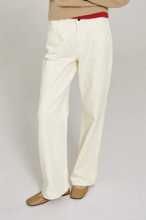 Turel Straight Fit Pants (Cream)
