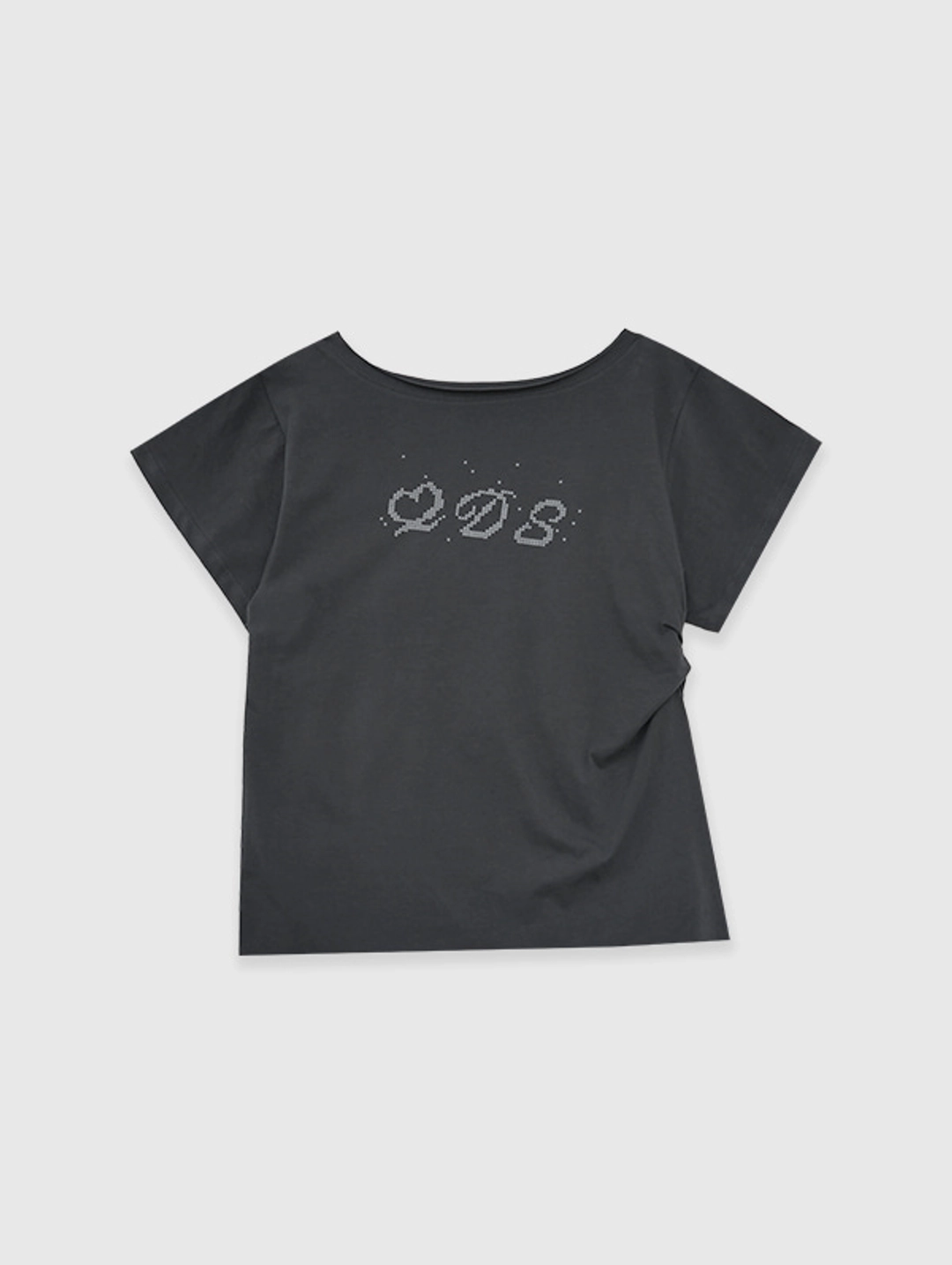 오디에스 [15th 예약주문] One Shoulder Logo Tee (Charcoal) 상품 이미지 3
