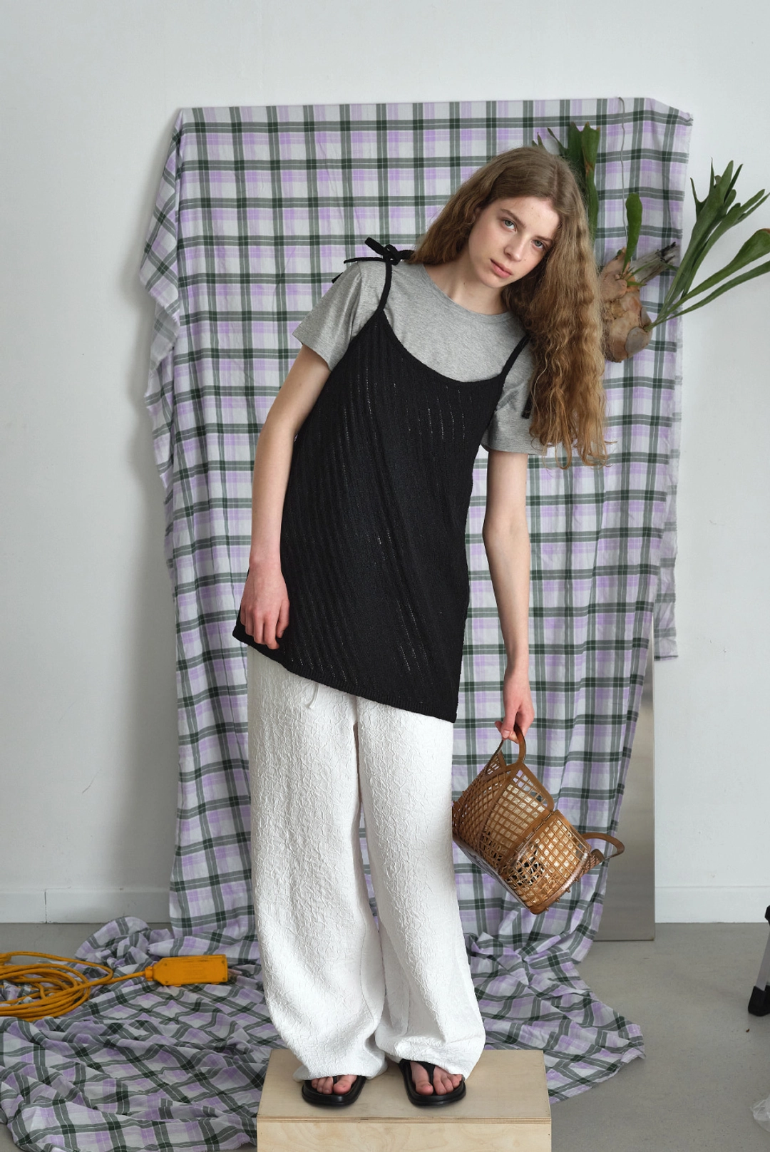 브렌다 브렌든 oblique summer knit - black 상품 이미지 2