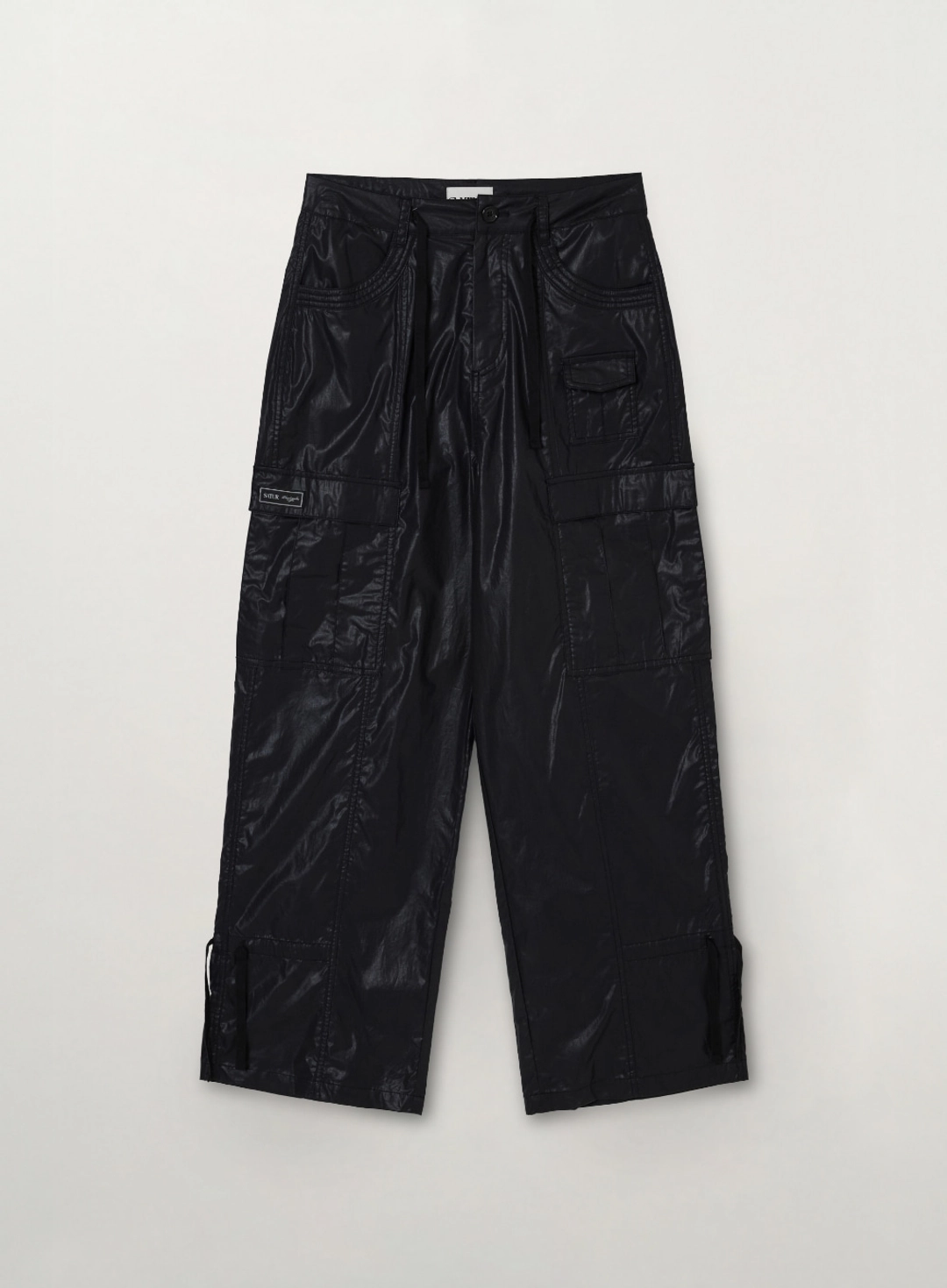 세터 (W) Coated Cotton Cargo Pants - Black 상품 이미지 1