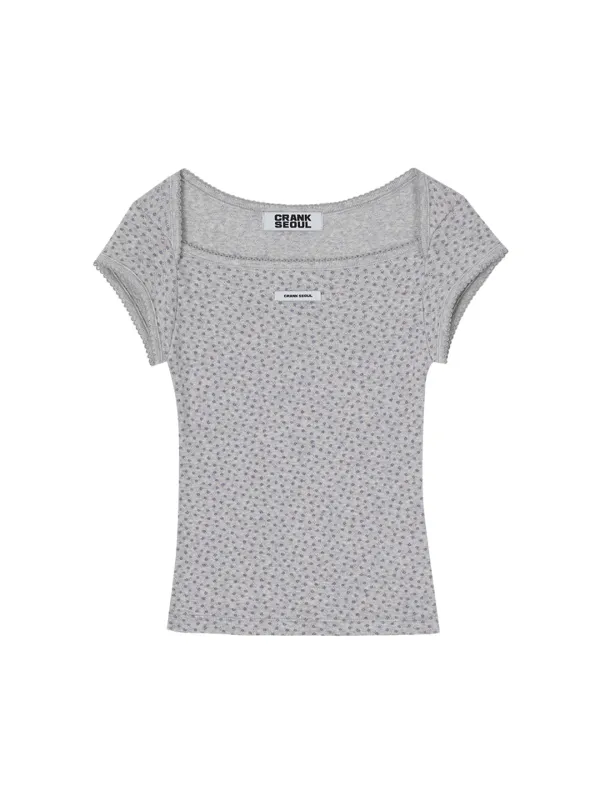 SCALLOPED FLORAL EYELET TOP_GREY
