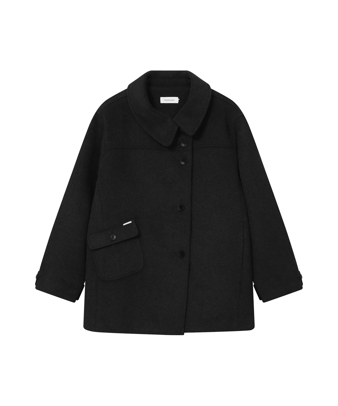 미세키서울 [10월 19일 발매] Big collar button coat BLACK 상품 이미지 2