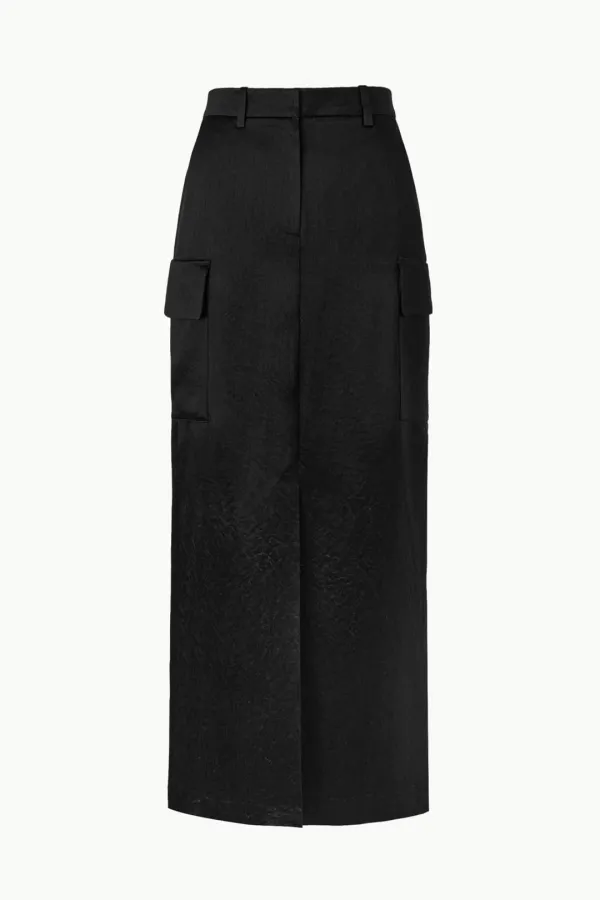 H-line Pocket Long Skirt, Black