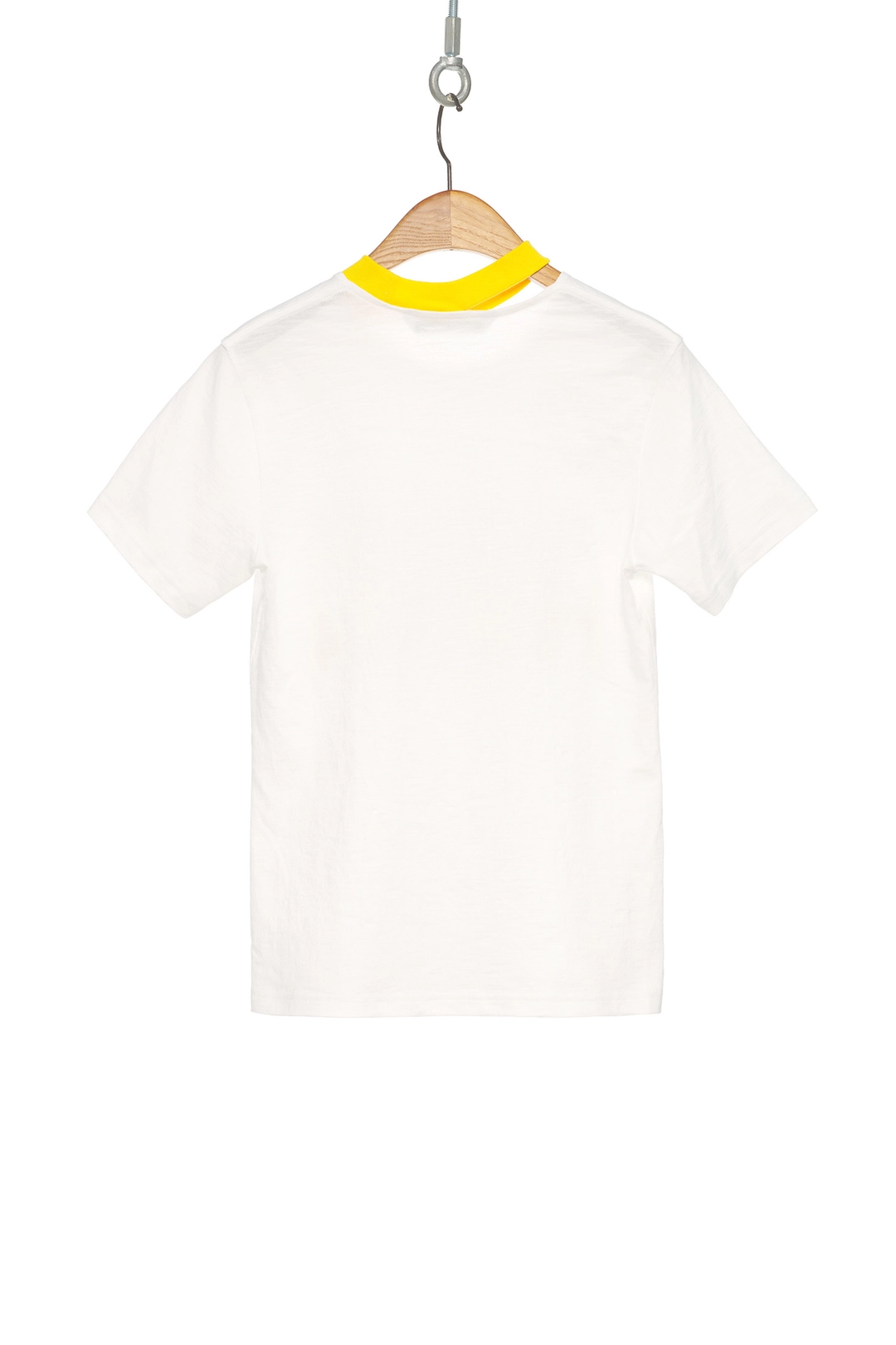 푸쉬버튼 SS25 YELLOW SLITED NECK RIB T-SHIRT 상품 이미지 3