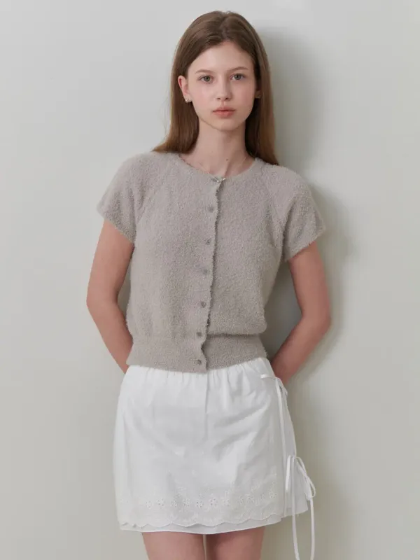 Sugary half cardigan (gray)