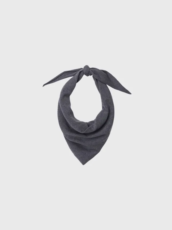[Exclusive] Cashmere triangle scarf (melange gray / navy / olive)