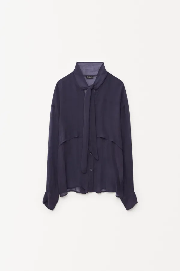 Legacy Sheer Tie Blouse purple