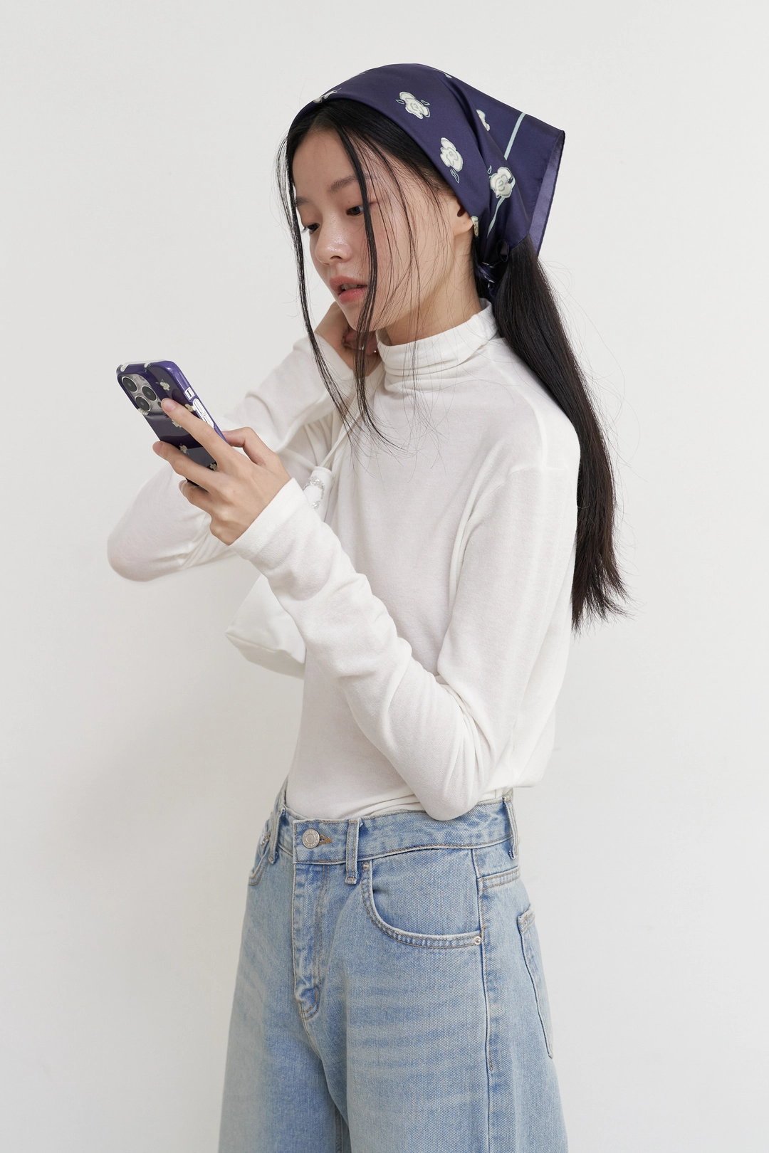 순수 Puff Flower Case (Ink Navy) 상품 이미지 2