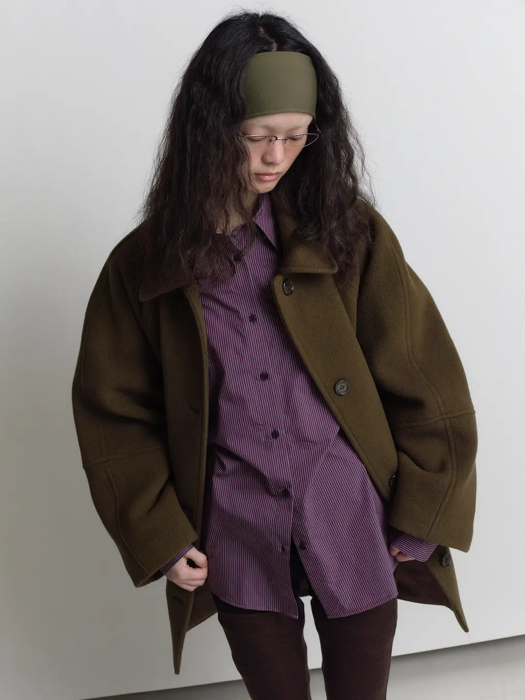 캐롤쇼페 DAILY STRIPE SHIRT IN PLUM 상품 이미지 1