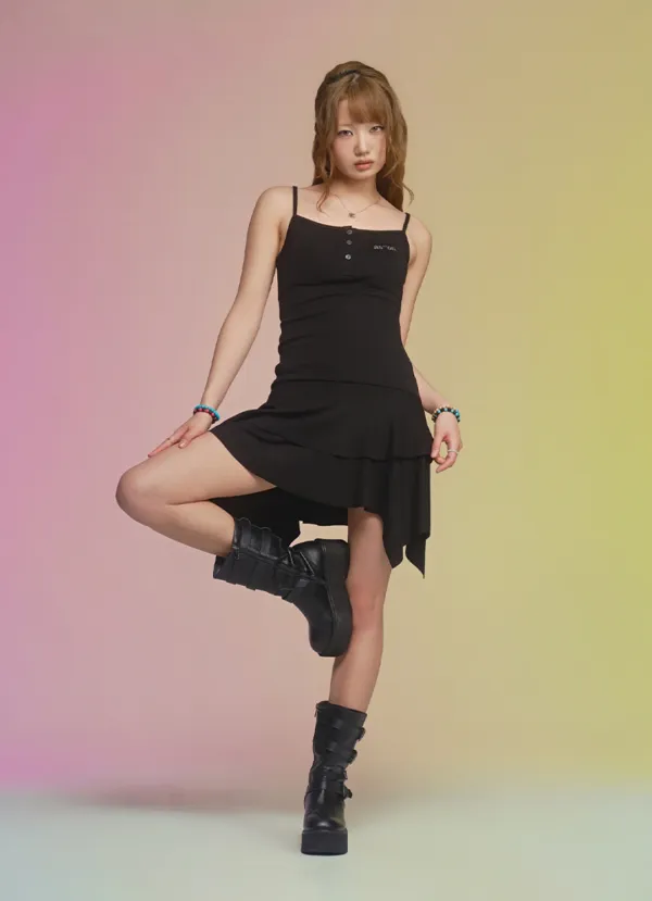 MARE FRILL DRESS / BLACK