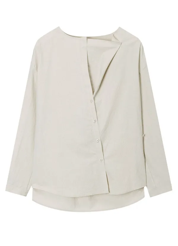 Crease Cowl Neck Blouse SW5AB325_2color