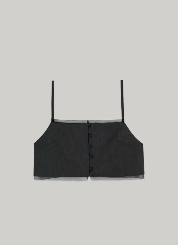 comos 1441 organza detail bustier (charcoal)