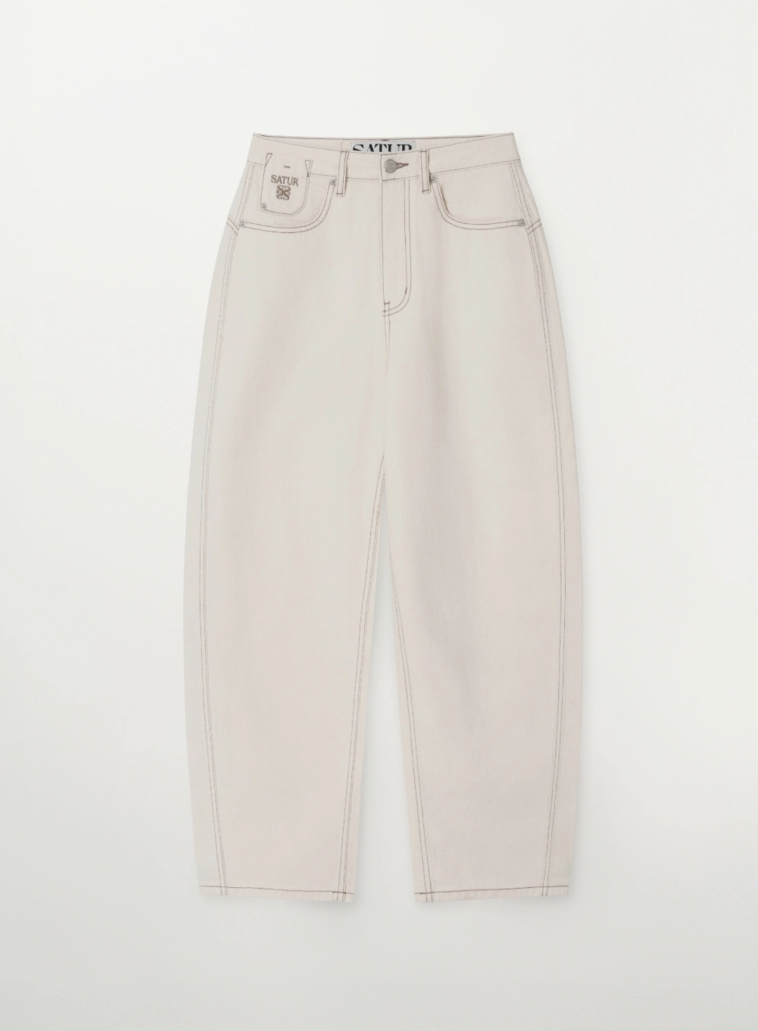 세터 [이민정 Pick] (W) Round Color Denim Pants - Ecru 상품 이미지 1