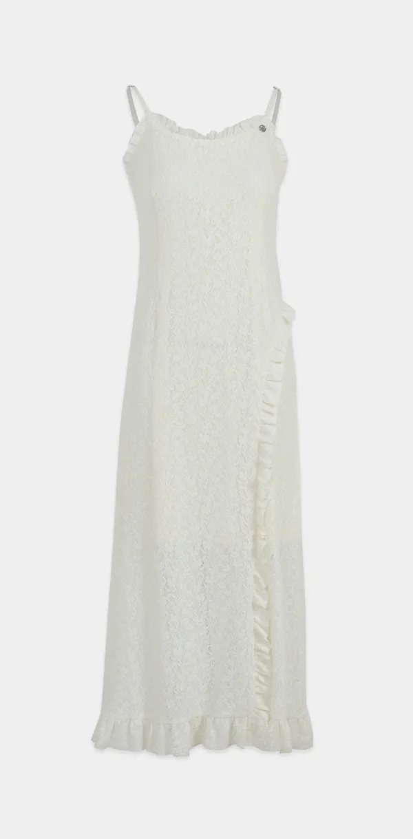  [44-120]  Anastasia Lace Ruffle Dress  아나스타시아 레이스 러플 드레스 (여름-바캉스-휴가룩-휴양지룩-세미a라인-러플원피스-빈티지룩-빈티지바캉스-롱원피스-레이스드레스-빅사이즈-자체제작) 