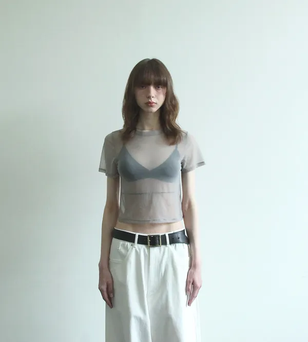 MESH SHEER CROP TOP (GREY)