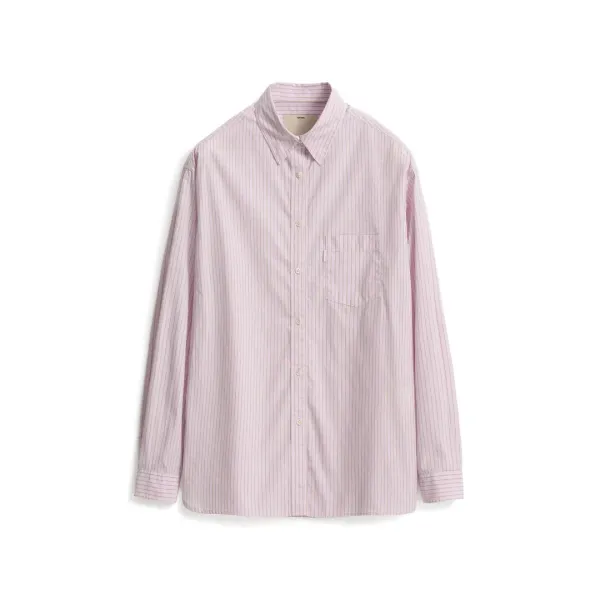 여성 수피마 코튼 타입라이터 컴포트 셔츠_핑크 스트라이프