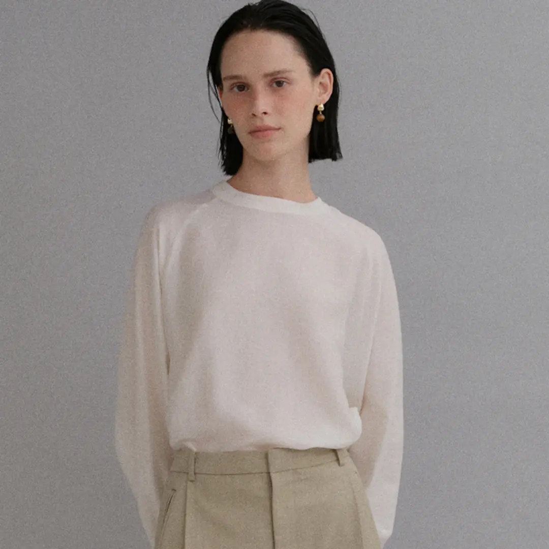 베이오드 Tencel round-neck blouse_ivory 상품 이미지 2