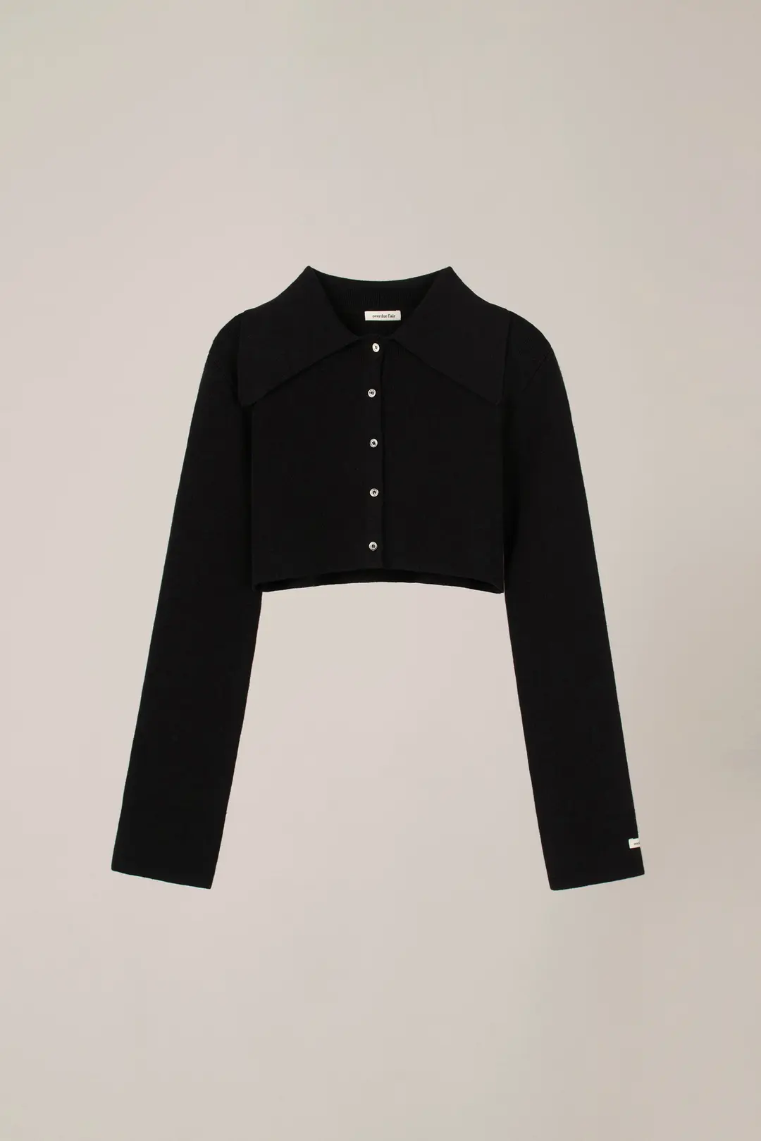 오버듀플레어 ANGORA COLLAR MICRO CROPPED CARDIGAN_BLACK 상품 이미지 3