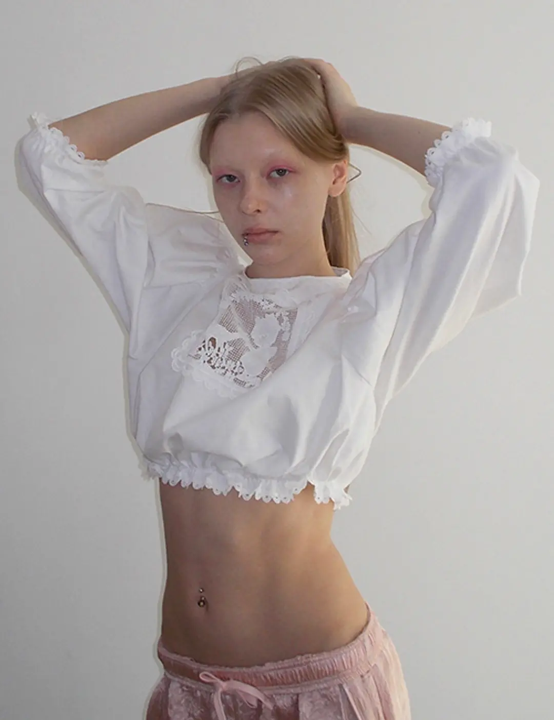프레클 lace crop motive blouse 상품 이미지 2