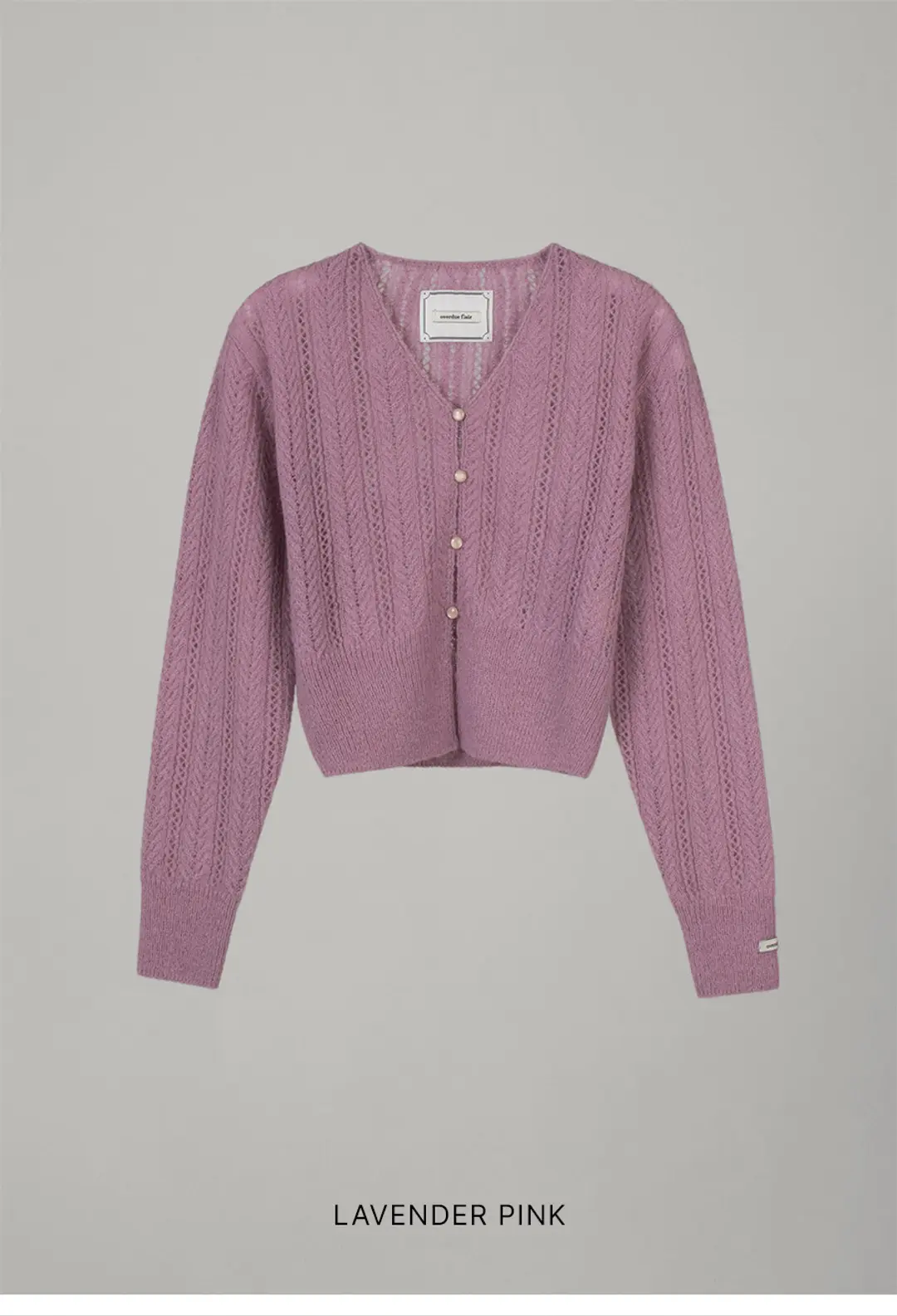 오버듀플레어 ALPACA VINTAGE CARDIGAN_LAVENDER PINK 상품 이미지 3