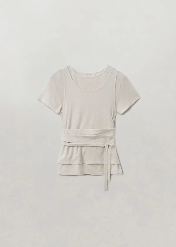 [여울 PICK] LAYERD WRAP T-SHIRT SET (ecru)