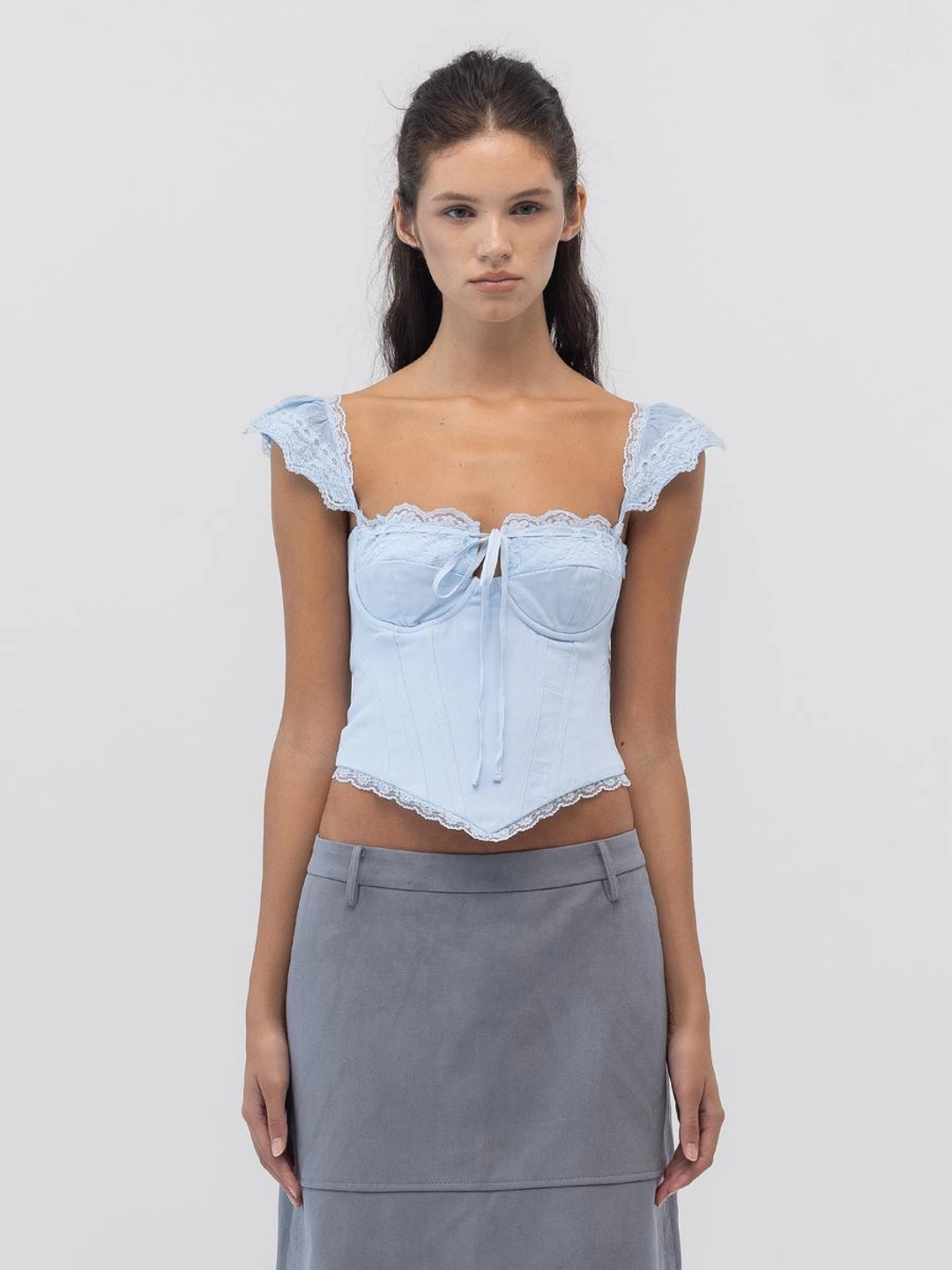 글로니 POWDER CORSET TOP (BLUE) 상품 이미지 1