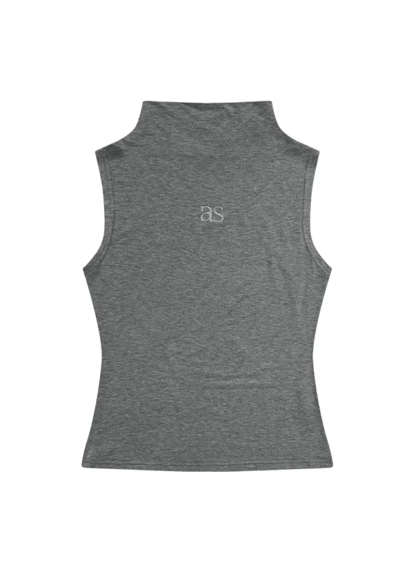 HUSH HIGH-NECK SLEEVELESS / GRAY