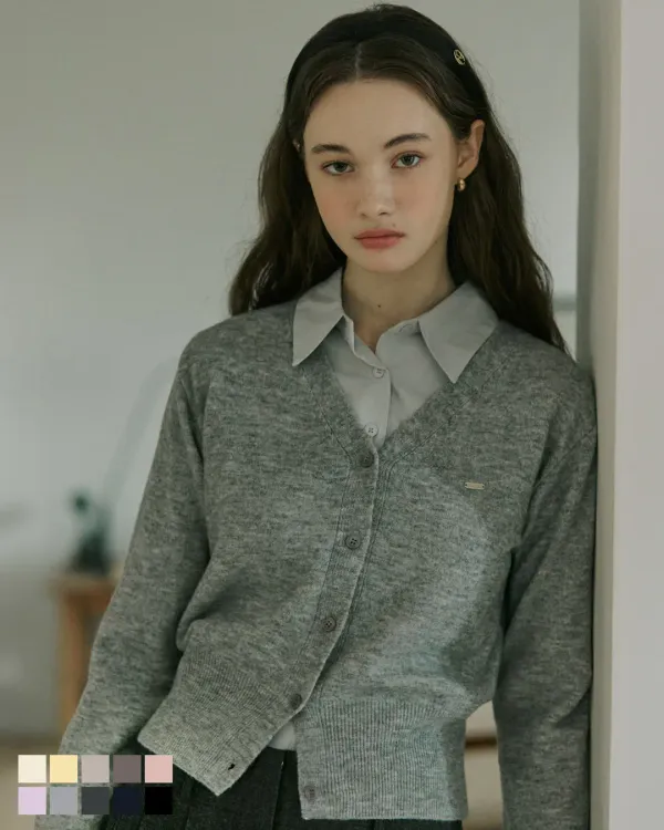Signature soft v neck cardigan - 10color