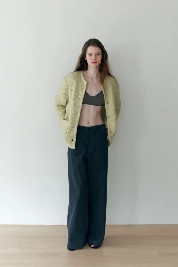 [2nd] Rosie Tweed Knit Jacket_Light Green