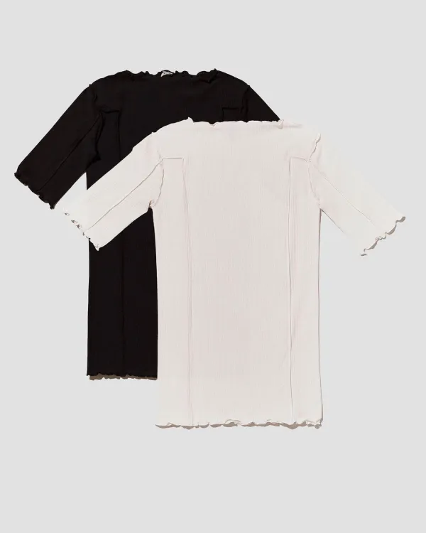Pack - 2 Omato 3/4 Tee Shirt (Black / off white)
