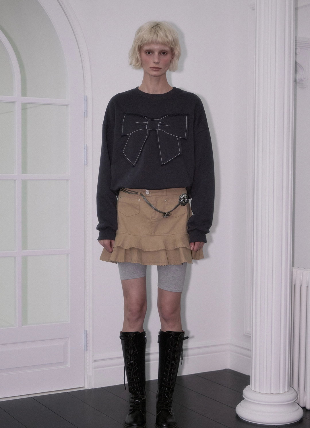 로제프란츠 Rebel Layer Frill Mini Skirt [Beige] 상품 이미지 2