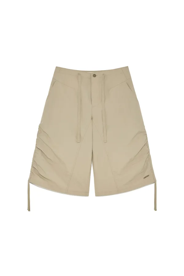 NYLON STRING HALF PANTS IN BEIGE