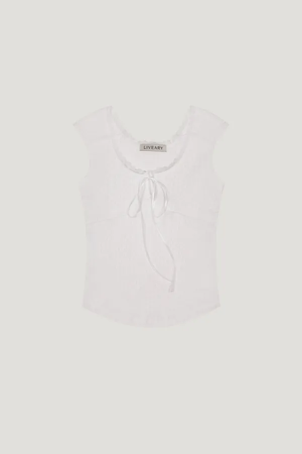 [L/V] Frill Blouse Tee (white)