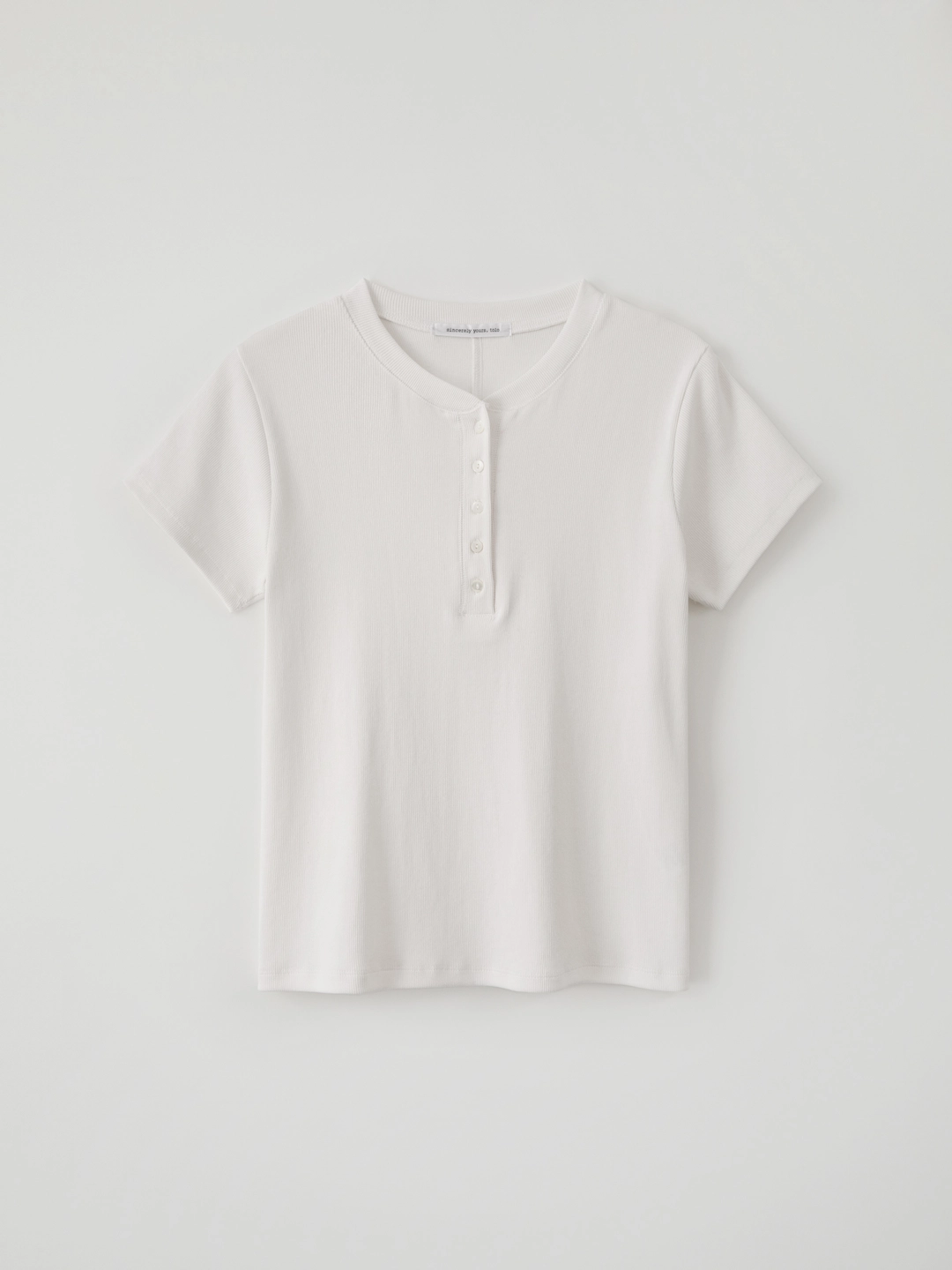 톨로 Henley Neck Button Tee(White) 상품 이미지 1