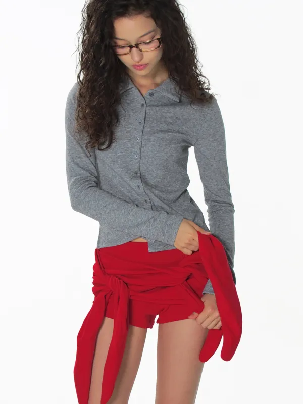 DOUBLE TIED MICRO SHORTS_RED