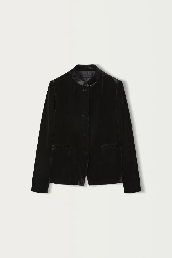 2ND / Poche velvet jacket (Deep black)