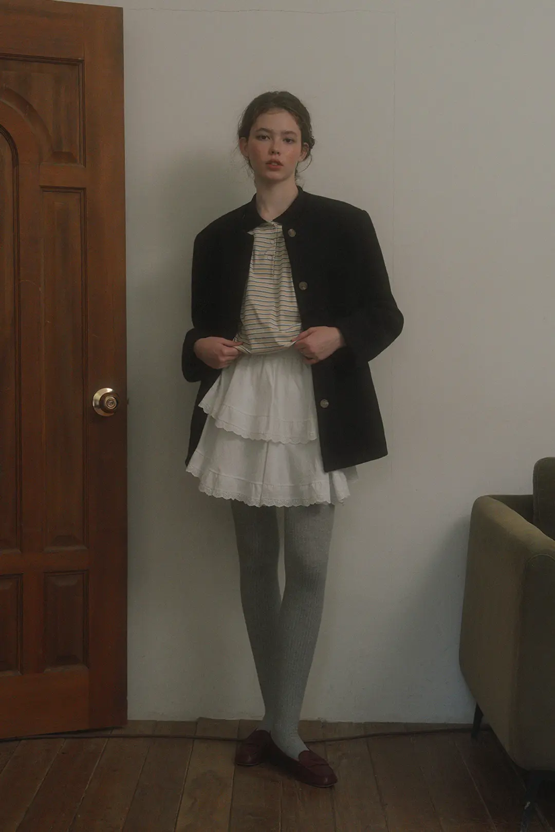 위드아웃썸머 Tweety wool coat_black 상품 이미지 2