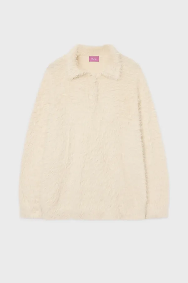 SN Hairy Button Pullover (Beige)