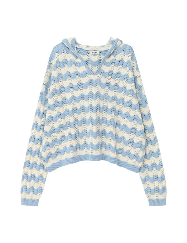 ISLA KNIT HOODIE_SKY BLUE