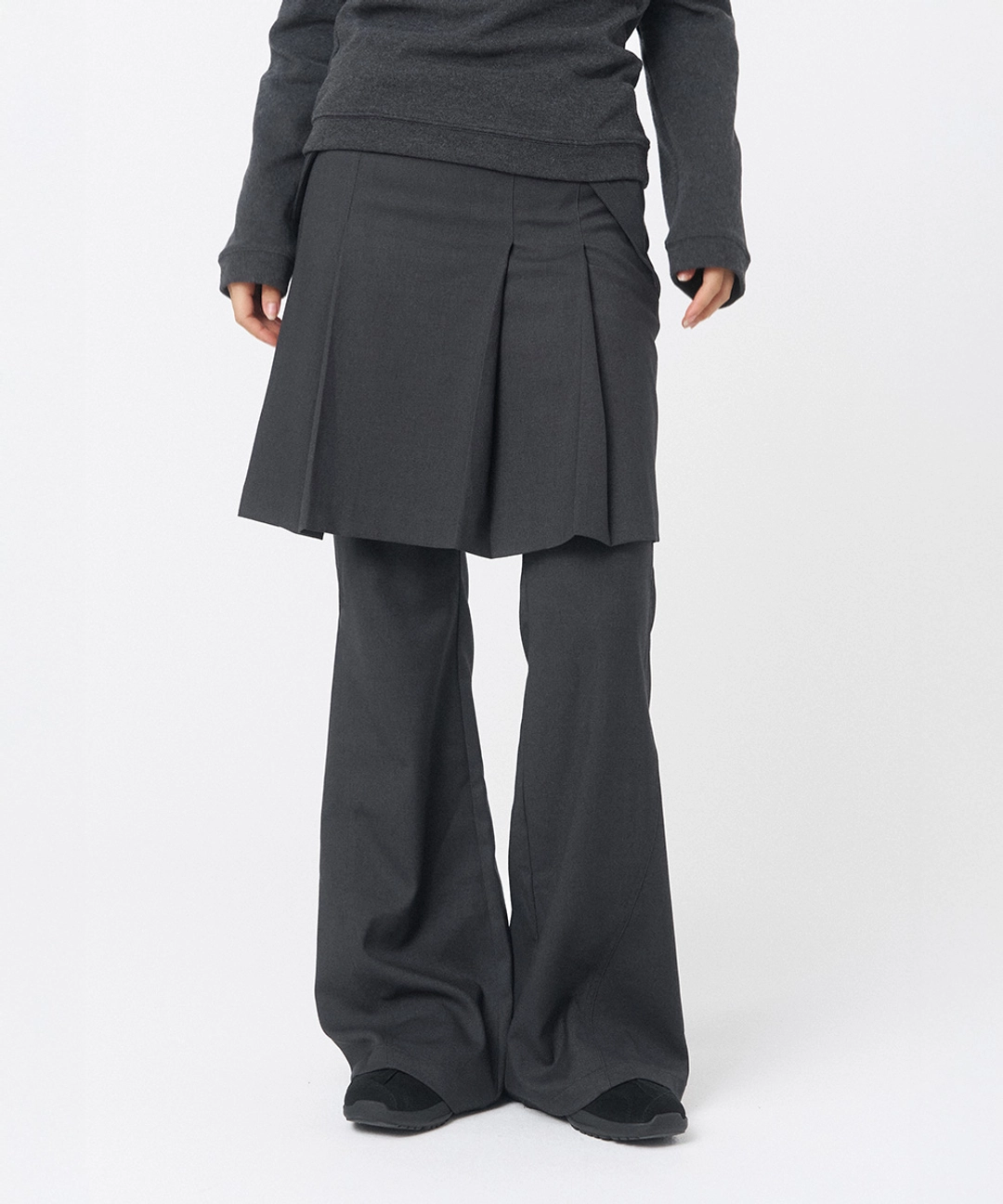미세키서울 Pleats midi skirt pants set CHARCOAL 상품 이미지 1