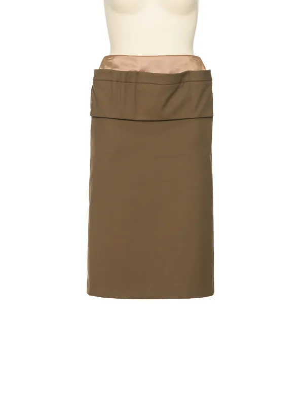 FW25 KHAKI FRONT POCKET SKIRT
