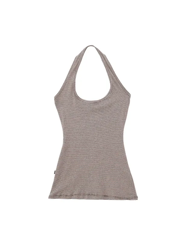 Stripe Halter Top (Beige)