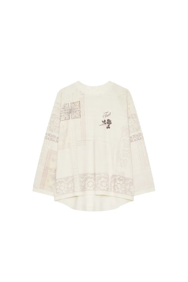 ORNAMENT 02 WAFFLE OVERSIZED LONG SLEEVE T-SHIRT (IVORY)