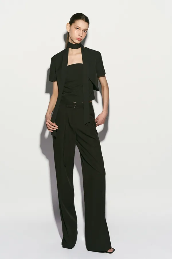 BOLERO HALF SLEEVED CROPPED JACKET BLACK