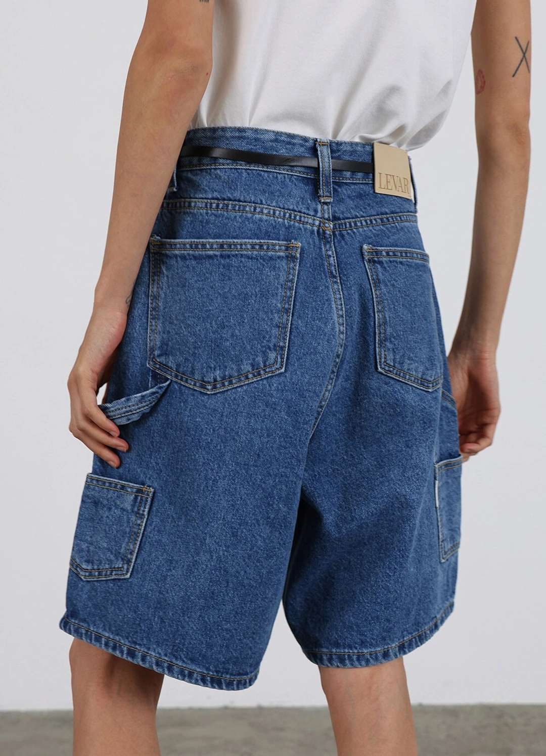 르바 Carpenter Half Denim - Dark Blue 상품 이미지 2