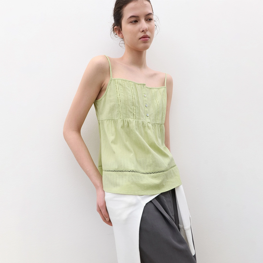 아뜰리에 나인 (BL-4418)PINTUCK LACE COTTON BLOUSE 상품 이미지 1