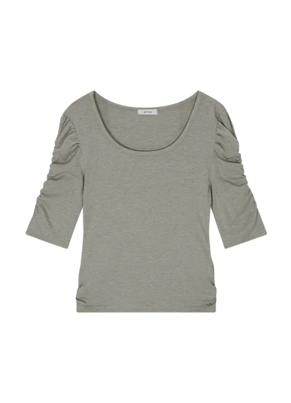 CRINKLE PUFF TEE / LIGHT KHAKI