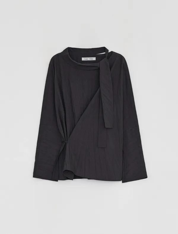 SCARF BLOUSE [CHARCOAL]